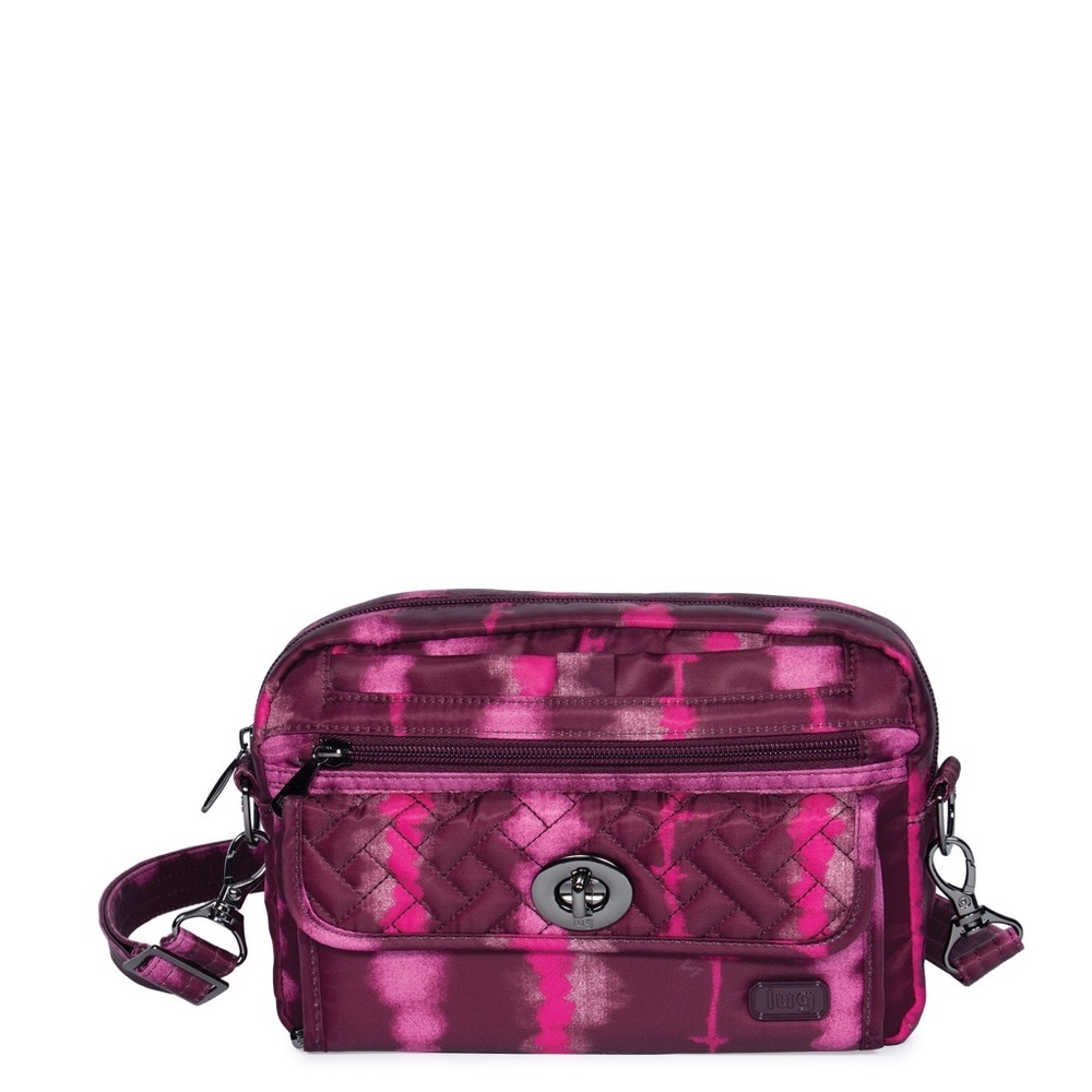 Lug “Switch” Convertible Crossbody Shibori Wine Bag Excellent Conditon